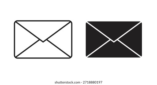 Conjunto de iconos de sobres aislados sobre fondo blanco Ilustración vectorial plana.