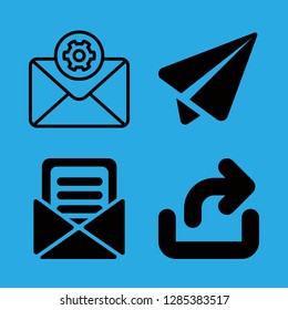 envelope icons set with envelope with a letter, send email and send symbol vector set