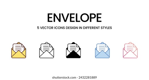 Envelope icons set vector stock illustration isolate on white background icons.
