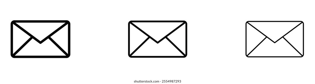 Envelope icons in tree different stroke sizes