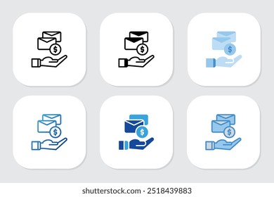 envelope icons with various design styles