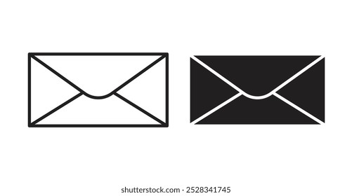 Envelope icons. Vector set in filled and line style.