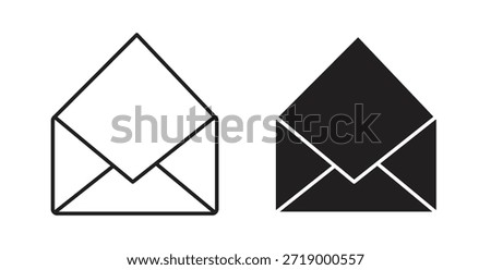 Envelope icons, vector symbols. filled flat sign