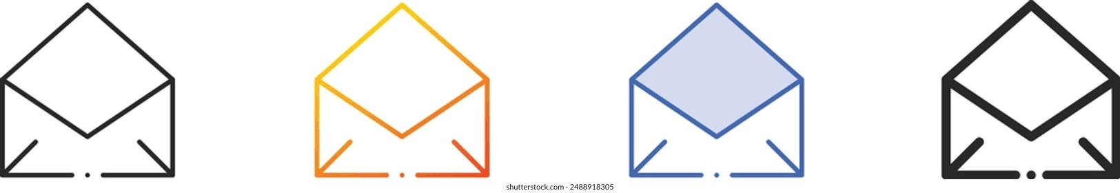 envelope icon.Thin Linear, Gradient, Blue Stroke and bold Style Design Isolated On White Background