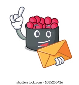 With envelope ikura character cartoon style
