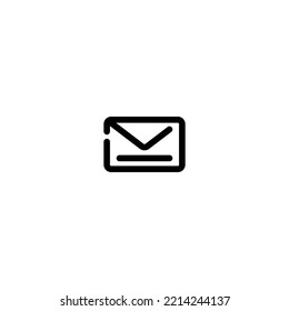 Envelope incomplete line art icon template