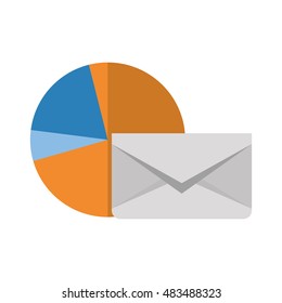 Envelope and infographic icon. Email message and communication theme. Isolated design. Vector illustration