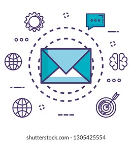 envelope with innovation icons