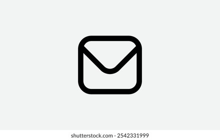 Envelope Interface Icon - A sleek, modern icon design featuring a minimalist envelope symbol, ideal for email, messaging, and communication apps. Perfect for enhancing UI aesthetics.