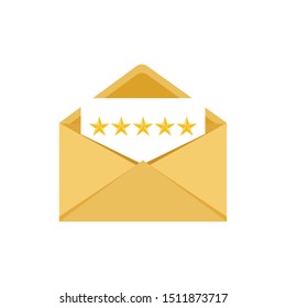 Envelope with invitation letter. Vector illustration in flat style.