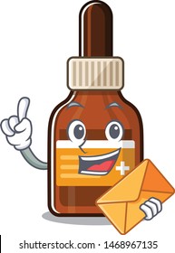With envelope iodine with the a cartoon shape