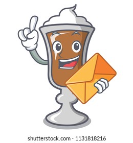 With envelope irish coffee character cartoon