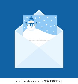 It is an envelope isolated on a blue background.