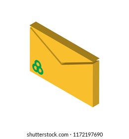 Envelope isometric left top view 3D icon