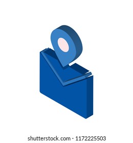 Envelope isometric left top view 3D icon