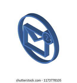 Envelope isometric left top view 3D icon