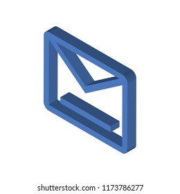 Envelope isometric left top view 3D icon