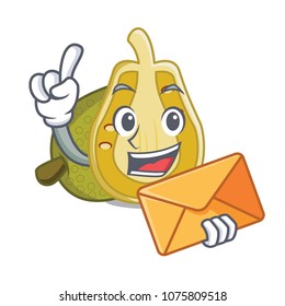With envelope jackfruit character cartoon style