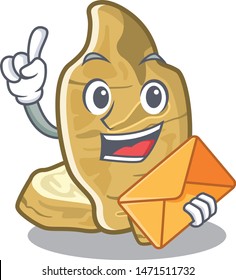 With envelope jerusalem artichoke in the mascot shape