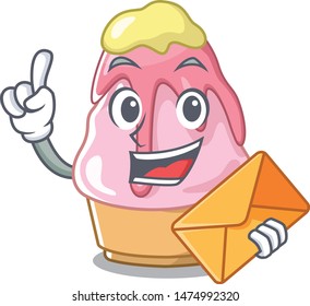 With envelope kakigori bowl places in mascot tray