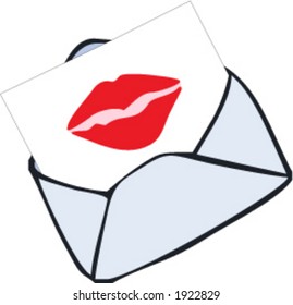 envelope with kiss