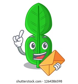 With envelope leaf bergamot in a shape cartoon