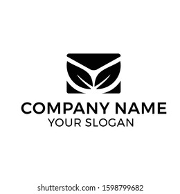 Envelope WIth Leaf, Nature Message Logo Vector