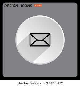 envelope lette. icon. vector design