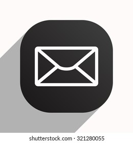 envelope lette. icon. vector design, black button for Mobile Applications