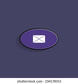 envelope lette on a dark background with shadow. vector