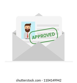 Envelope with letter Approved