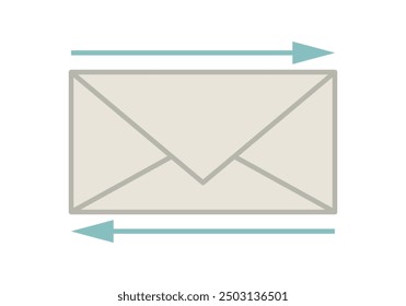 Envelope or letter with blue arrows representing sending and receiving email
