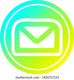 envelope letter circular icon with cool gradient finish