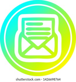 envelope letter circular icon with cool gradient finish