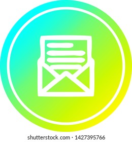 envelope letter circular icon with cool gradient finish