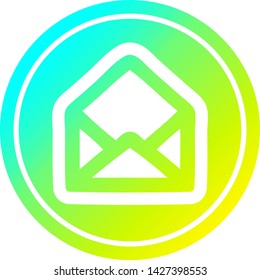 envelope letter circular icon with cool gradient finish