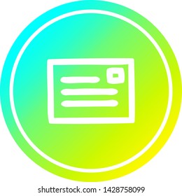 envelope letter circular icon with cool gradient finish