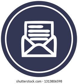 envelope letter circular icon symbol