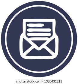 símbolo circular de carta de sobre
