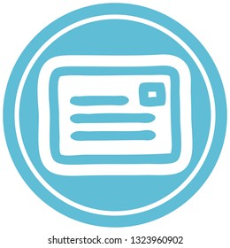 símbolo de ícone circular de letra de envelope