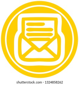 envelope letter circular icon symbol