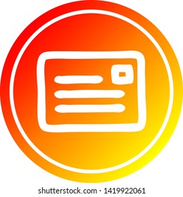 envelope letter circular icon with warm gradient finish