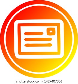 envelope letter circular icon with warm gradient finish