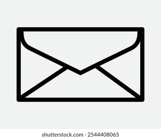 Envelope Letter Correspondence Mail Postage Postal Email Message Post Service Contact Newsletter Seal Icon Sign Shape Line Outline Black White Vector