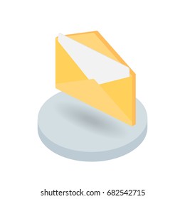 Envelope with letter, email isometric vector icon
