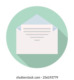 Envelope with letter flat icon vector illustration