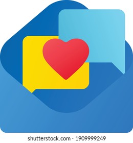 Envelope and letter with a heart