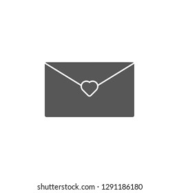Envelope letter with heart icon. Simple glyph, flat vector of valentines day, love icons for UI and UX, website or mobile application