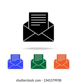 envelope with a letter icon. Elements of simple web icon in multi color. Premium quality graphic design icon. Simple icon for websites, web design, mobile app, info graphics