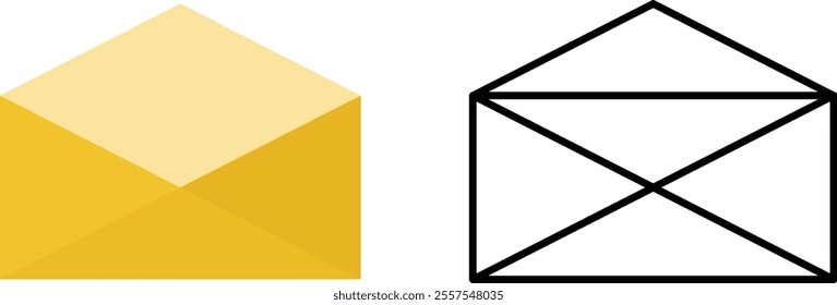 Envelope letter icon in flat and outline style. E-mail concept illustration. Message vector